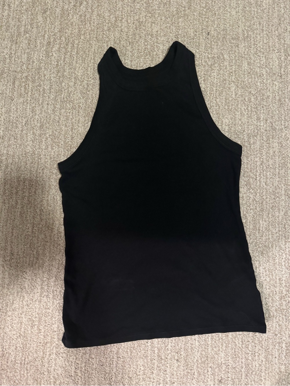 a new day Black Ribbed Tank Top - High Neck Sleeveless